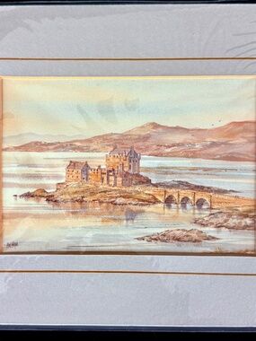 Peter McDermott Watercolor Giclee Print Matted Art Over the Sea to Skye Island